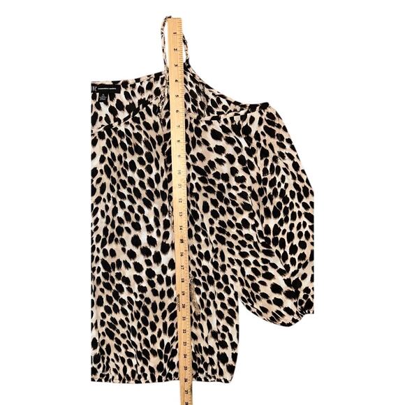 INC International Concepts Animal-Print Chain-Detail Cold-Shoulder Top XL - Picture 3 of 6